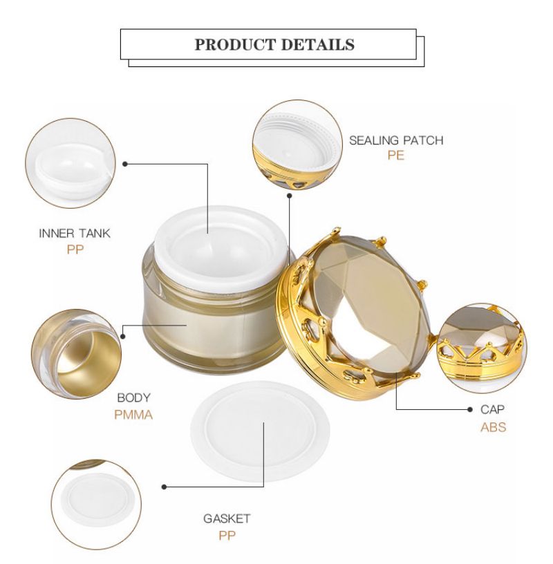 Crown Shaped Gold Acrylic Jar 7