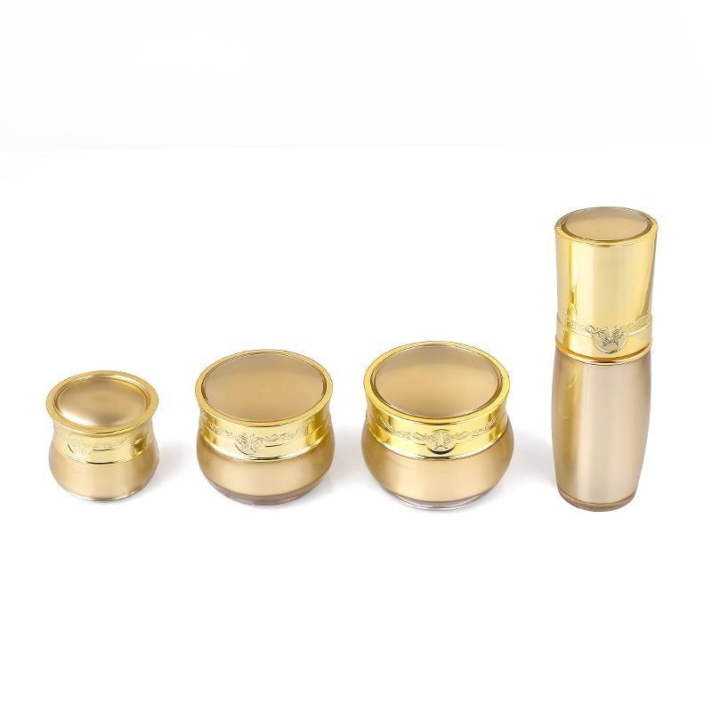 Empty Round Gold Acrylic Jar f7